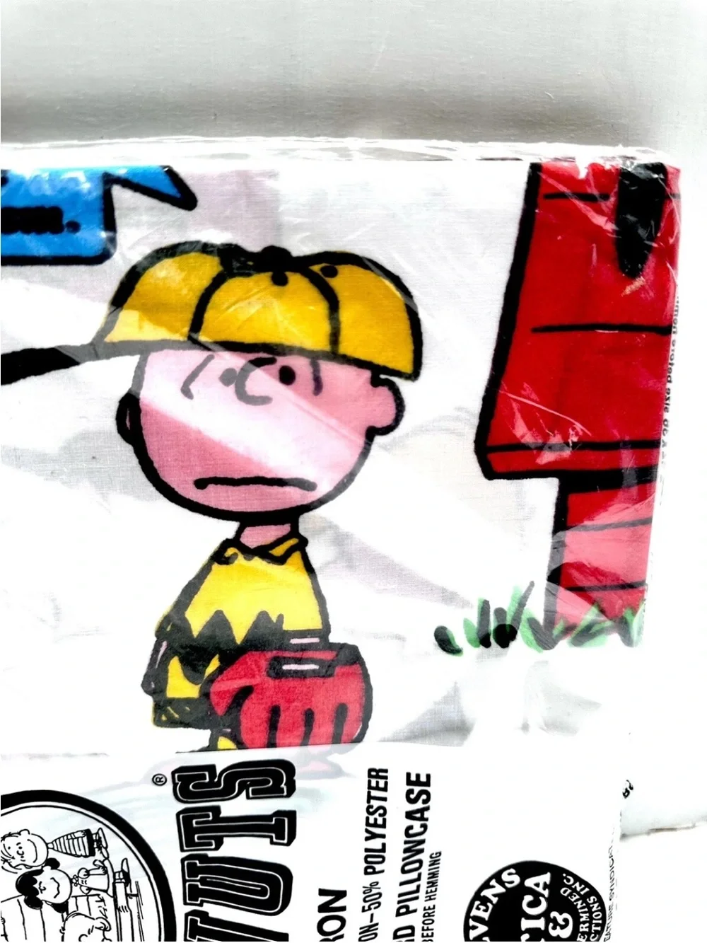 RARE NEW SEALED 1971 CHARLIE BROWN PEANUTS & FRIENDS NO IRON PILLOW CASE 42x36
